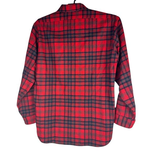 Pendleton Matheson Tartan Flannel Button Down Shirt Wool USA Red Plaid Large - Picture 9 of 10